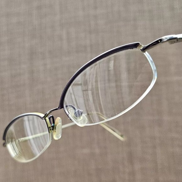 Nine West Vintage Glasses/Eyeglasses Frame Purple/Gold Tone Half Rim Frame - Picture 1 of 12